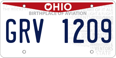 OH license plate GRV1209