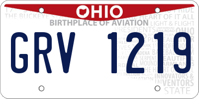 OH license plate GRV1219