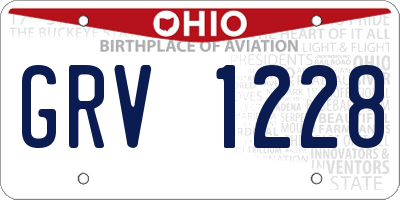 OH license plate GRV1228