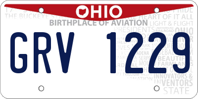 OH license plate GRV1229