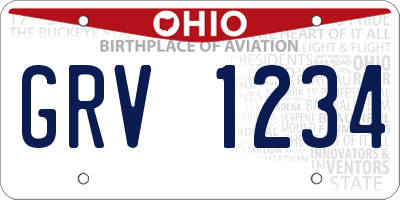 OH license plate GRV1234