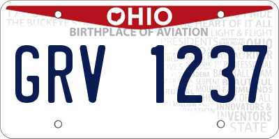 OH license plate GRV1237