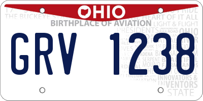 OH license plate GRV1238
