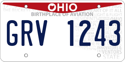 OH license plate GRV1243