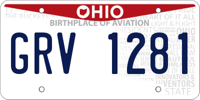 OH license plate GRV1281