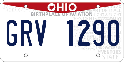OH license plate GRV1290