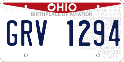 OH license plate GRV1294