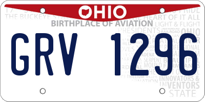 OH license plate GRV1296