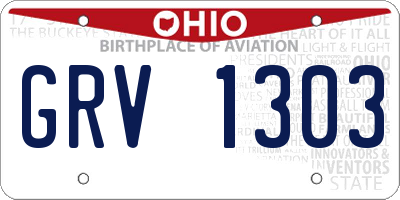 OH license plate GRV1303