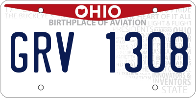 OH license plate GRV1308