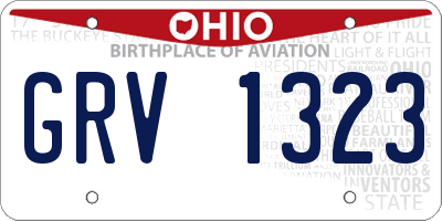 OH license plate GRV1323