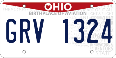 OH license plate GRV1324