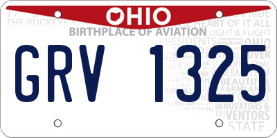 OH license plate GRV1325