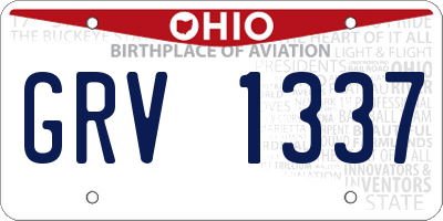 OH license plate GRV1337