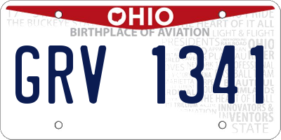 OH license plate GRV1341