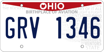 OH license plate GRV1346