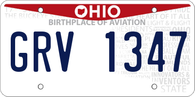 OH license plate GRV1347