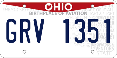OH license plate GRV1351