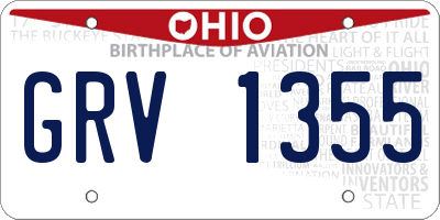 OH license plate GRV1355