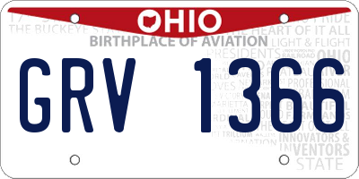 OH license plate GRV1366