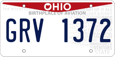 OH license plate GRV1372