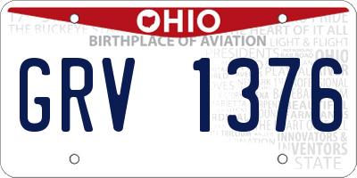 OH license plate GRV1376