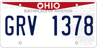 OH license plate GRV1378