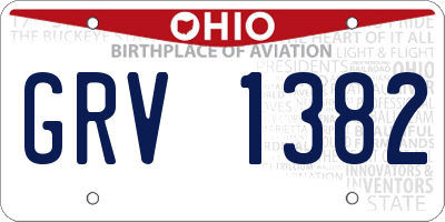 OH license plate GRV1382