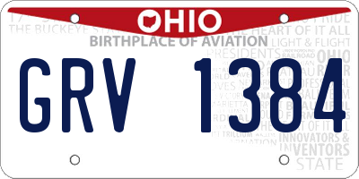 OH license plate GRV1384