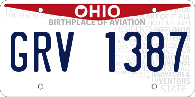 OH license plate GRV1387