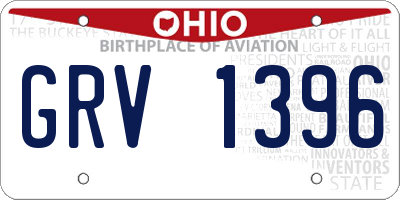 OH license plate GRV1396