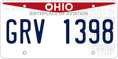 OH license plate GRV1398