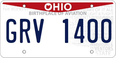 OH license plate GRV1400