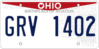 OH license plate GRV1402