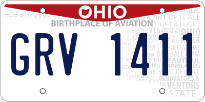 OH license plate GRV1411