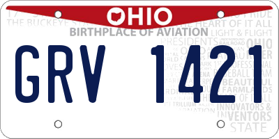 OH license plate GRV1421