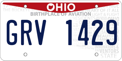 OH license plate GRV1429
