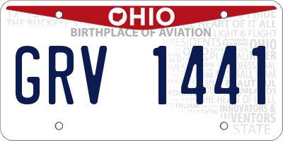 OH license plate GRV1441