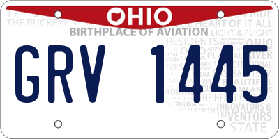 OH license plate GRV1445