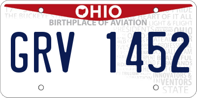 OH license plate GRV1452