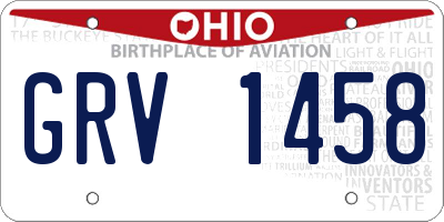 OH license plate GRV1458