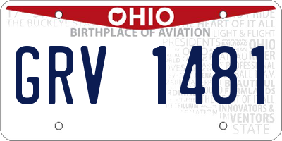 OH license plate GRV1481