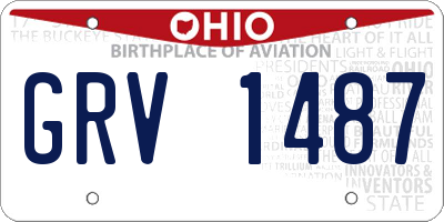 OH license plate GRV1487