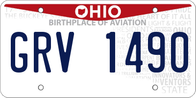 OH license plate GRV1490