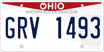 OH license plate GRV1493