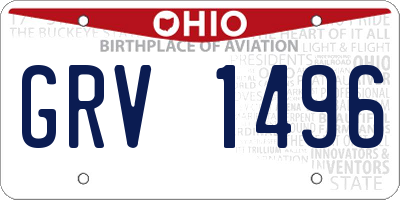OH license plate GRV1496