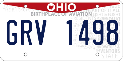 OH license plate GRV1498