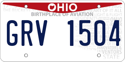 OH license plate GRV1504