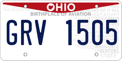 OH license plate GRV1505