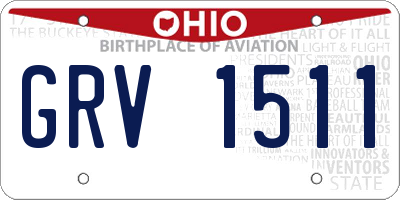 OH license plate GRV1511